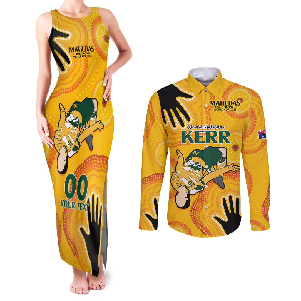 custom-sam-kerr-matildas-couples-matching-tank-maxi-dress-and-long-sleeve-button-shirts-australia-soccer-world-cup-2023-quater-final