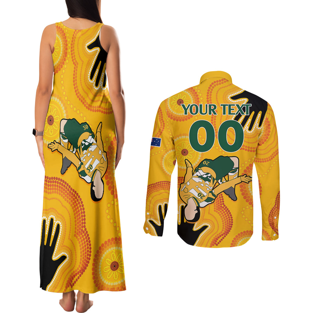 custom-sam-kerr-matildas-couples-matching-tank-maxi-dress-and-long-sleeve-button-shirts-australia-soccer-world-cup-2023-quater-final