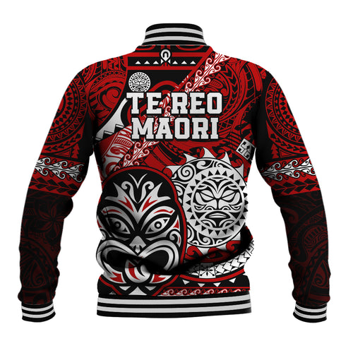 Te Reo Maori New Zealand Baseball Jacket Aotearoa Kia Haka Maori Tribal Tattoo Red Style LT9