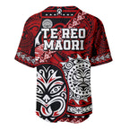 Te Reo Maori New Zealand Baseball Jersey Aotearoa Kia Haka Maori Tribal Tattoo Red Style LT9