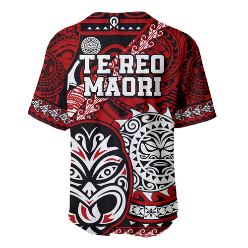 Te Reo Maori New Zealand Baseball Jersey Aotearoa Kia Haka Maori Tribal Tattoo Red Style LT9
