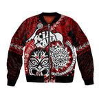 Te Reo Maori New Zealand Bomber Jacket Aotearoa Kia Haka Maori Tribal Tattoo Red Style LT9