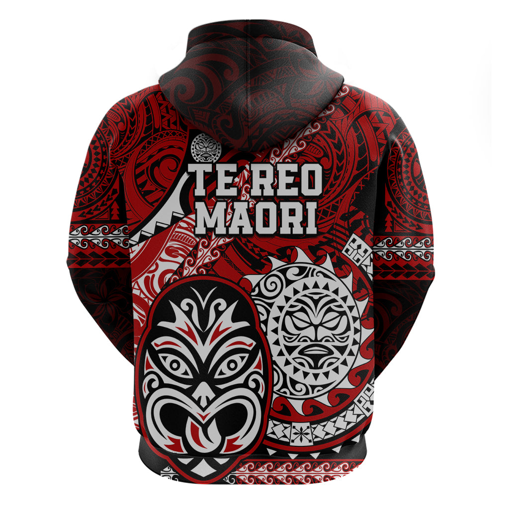Te Reo Maori New Zealand Hoodie Aotearoa Kia Haka Maori Tribal Tattoo Red Style LT9