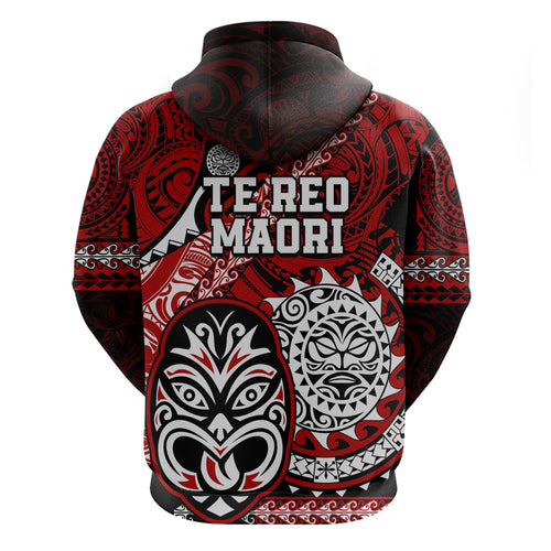 Te Reo Maori New Zealand Hoodie Aotearoa Kia Haka Maori Tribal Tattoo Red Style LT9