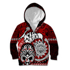 Te Reo Maori New Zealand Kid Hoodie Aotearoa Kia Haka Maori Tribal Tattoo Red Style LT9