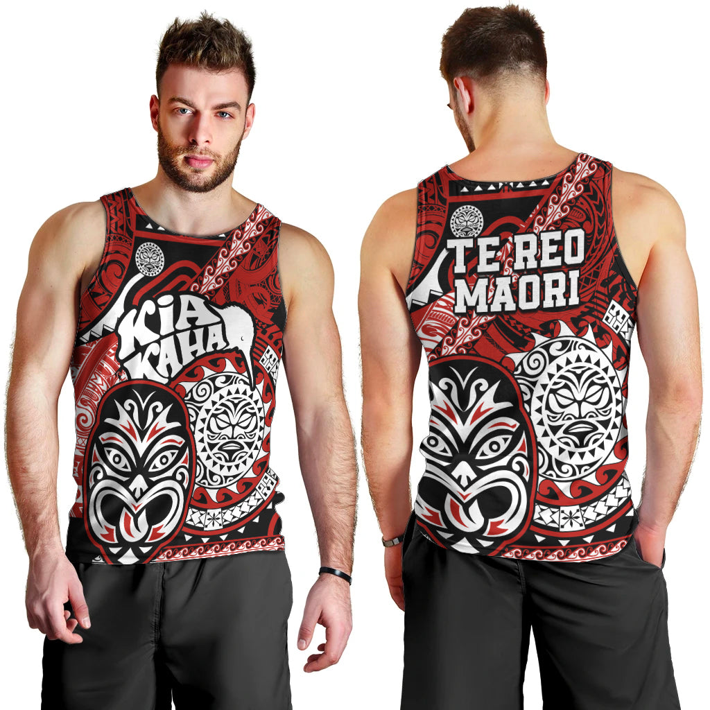 Te Reo Maori New Zealand Men Tank Top Aotearoa Kia Haka Maori Tribal Tattoo Red Style LT9