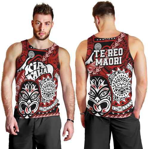 Te Reo Maori New Zealand Men Tank Top Aotearoa Kia Haka Maori Tribal Tattoo Red Style LT9