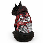 Te Reo Maori New Zealand Pet Hoodie Aotearoa Kia Haka Maori Tribal Tattoo Red Style