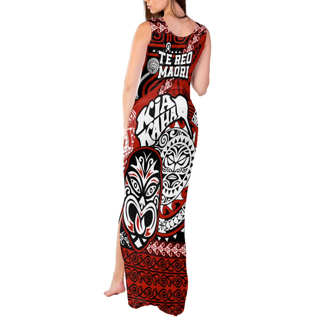 Te Reo Maori New Zealand Tank Maxi Dress Aotearoa Kia Haka Maori Tribal Tattoo Red Style LT9