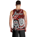 Personalised Te Reo Maori New Zealand Men Tank Top Aotearoa Kia Haka Maori Tribal Tattoo Red Style LT9