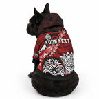Personalised Te Reo Maori New Zealand Pet Hoodie Aotearoa Kia Haka Maori Tribal Tattoo Red Style