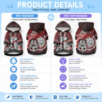 Personalised Te Reo Maori New Zealand Pet Hoodie Aotearoa Kia Haka Maori Tribal Tattoo Red Style