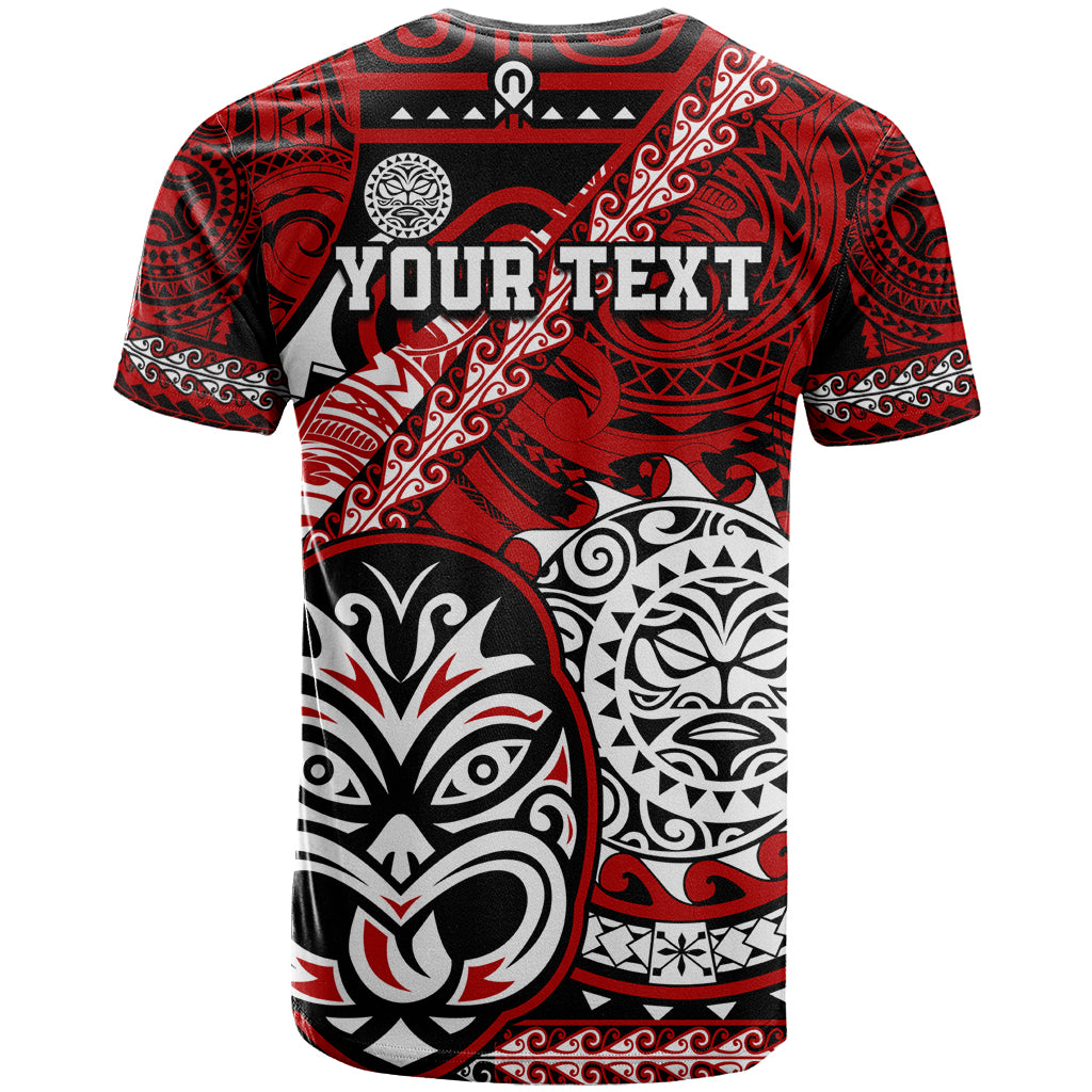 Personalised Te Reo Maori New Zealand T Shirt Aotearoa Kia Haka Maori Tribal Tattoo Red Style LT9