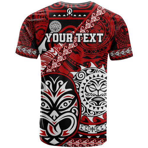 Personalised Te Reo Maori New Zealand T Shirt Aotearoa Kia Haka Maori Tribal Tattoo Red Style LT9
