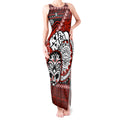 Personalised Te Reo Maori New Zealand Tank Maxi Dress Aotearoa Kia Haka Maori Tribal Tattoo Red Style LT9