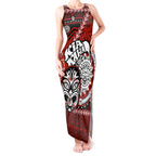 Personalised Te Reo Maori New Zealand Tank Maxi Dress Aotearoa Kia Haka Maori Tribal Tattoo Red Style LT9