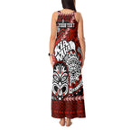 Personalised Te Reo Maori New Zealand Tank Maxi Dress Aotearoa Kia Haka Maori Tribal Tattoo Red Style LT9