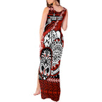Personalised Te Reo Maori New Zealand Tank Maxi Dress Aotearoa Kia Haka Maori Tribal Tattoo Red Style LT9