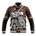 Te Reo Maori New Zealand Baseball Jacket Aotearoa Kia Haka Maori Tribal Tattoo Gold Style LT9