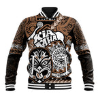 Te Reo Maori New Zealand Baseball Jacket Aotearoa Kia Haka Maori Tribal Tattoo Gold Style LT9
