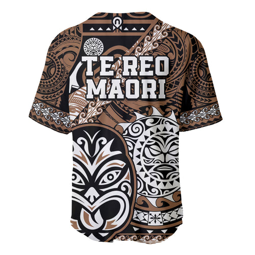 Te Reo Maori New Zealand Baseball Jersey Aotearoa Kia Haka Maori Tribal Tattoo Gold Style LT9