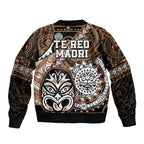 Te Reo Maori New Zealand Bomber Jacket Aotearoa Kia Haka Maori Tribal Tattoo Gold Style LT9