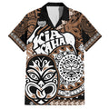 Te Reo Maori New Zealand Hawaiian Shirt Aotearoa Kia Haka Maori Tribal Tattoo Gold Style LT9