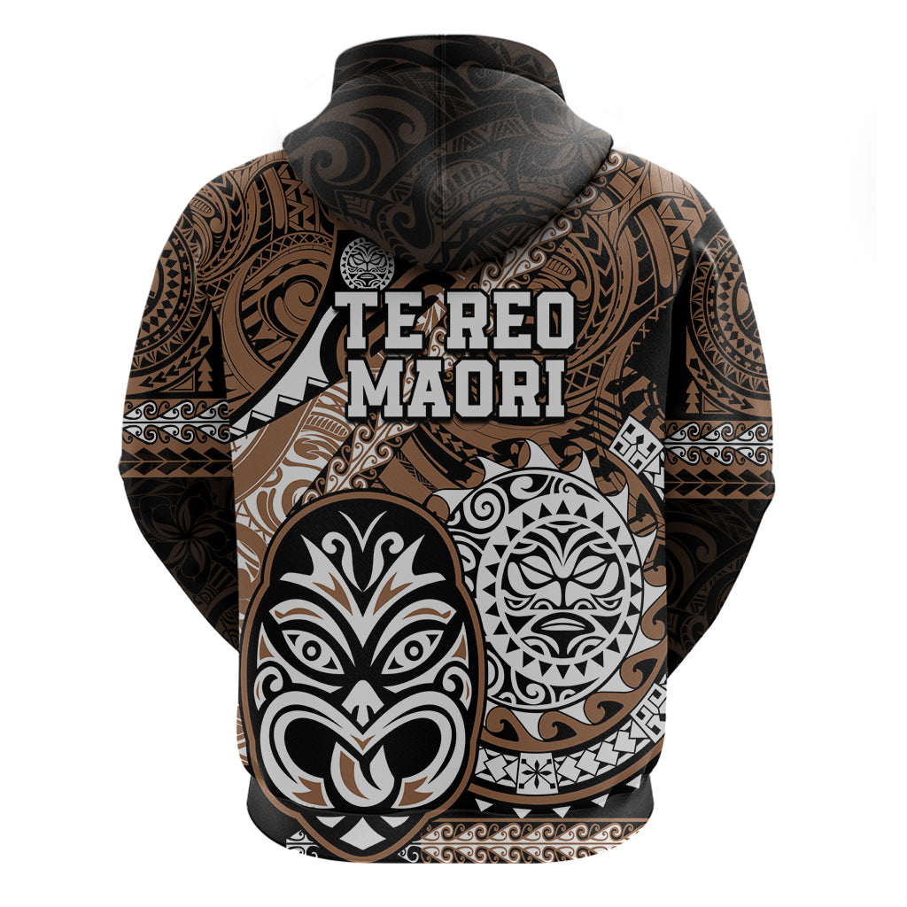 Te Reo Maori New Zealand Hoodie Aotearoa Kia Haka Maori Tribal Tattoo Gold Style LT9
