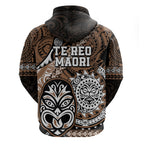 Te Reo Maori New Zealand Hoodie Aotearoa Kia Haka Maori Tribal Tattoo Gold Style LT9