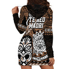 Te Reo Maori New Zealand Hoodie Dress Aotearoa Kia Haka Maori Tribal Tattoo Gold Style LT9
