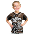 Te Reo Maori New Zealand Kid T Shirt Aotearoa Kia Haka Maori Tribal Tattoo Gold Style LT9