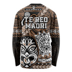Te Reo Maori New Zealand Long Sleeve Shirt Aotearoa Kia Haka Maori Tribal Tattoo Gold Style LT9