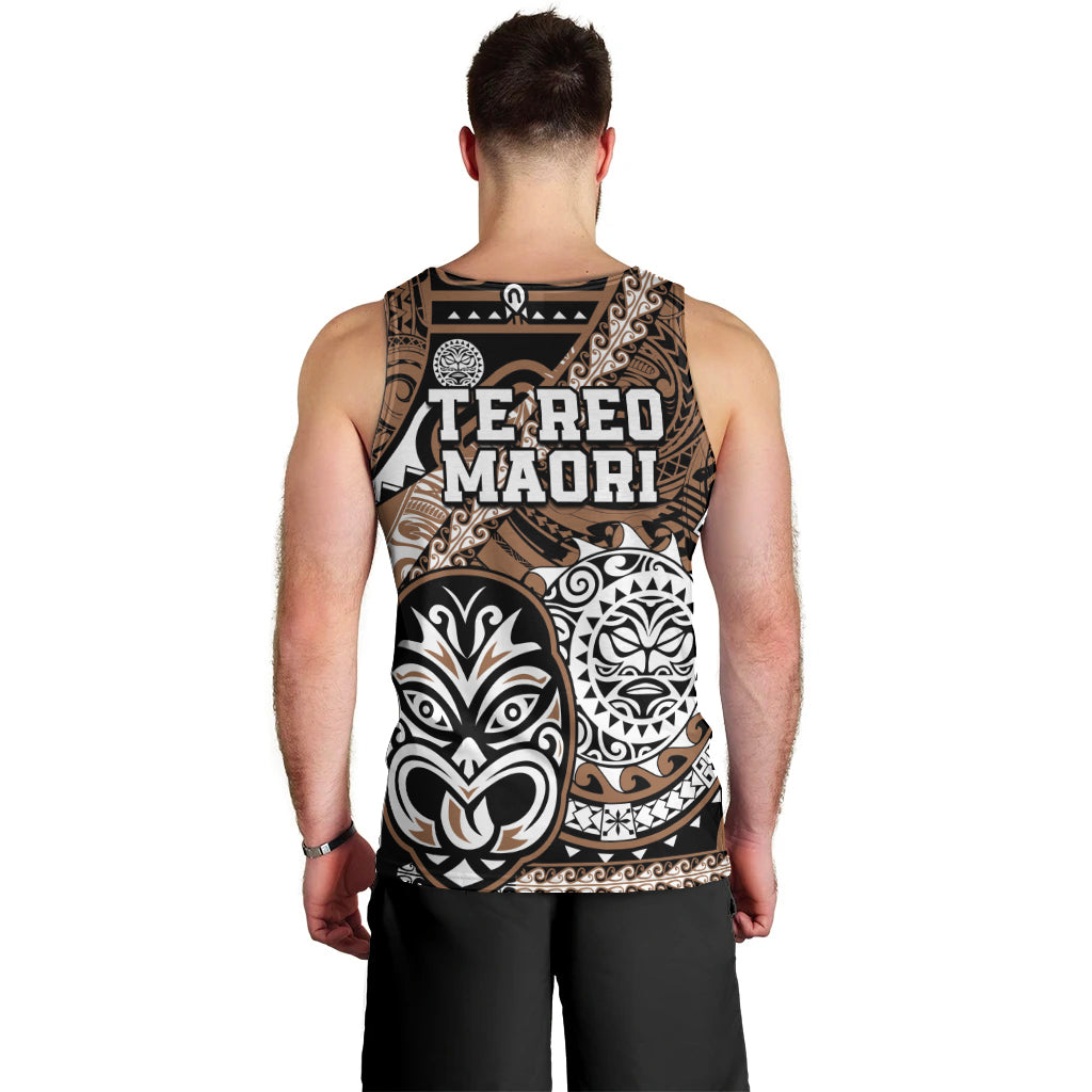 Te Reo Maori New Zealand Men Tank Top Aotearoa Kia Haka Maori Tribal Tattoo Gold Style LT9