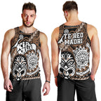 Te Reo Maori New Zealand Men Tank Top Aotearoa Kia Haka Maori Tribal Tattoo Gold Style LT9