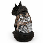 Te Reo Maori New Zealand Pet Hoodie Aotearoa Kia Haka Maori Tribal Tattoo Gold Style