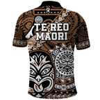 Te Reo Maori New Zealand Polo Shirt Aotearoa Kia Haka Maori Tribal Tattoo Gold Style LT9