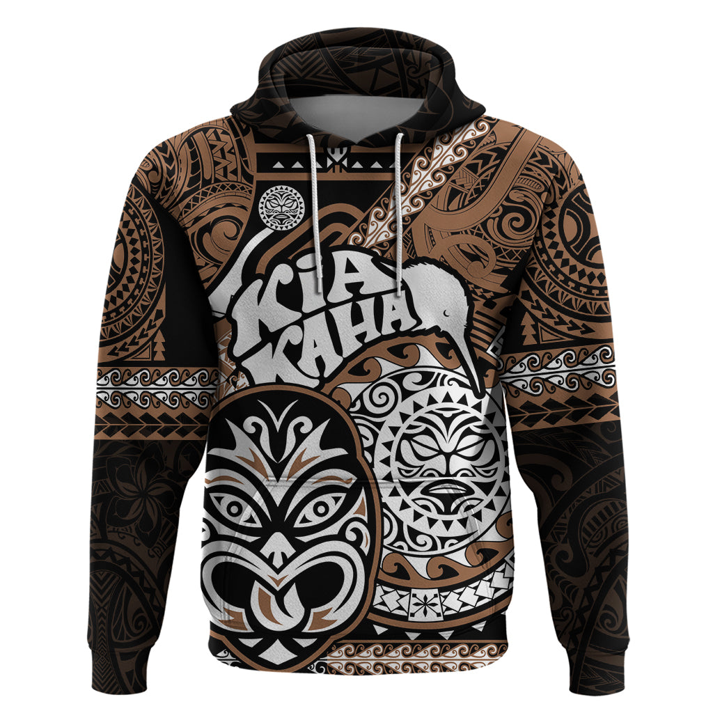 Personalised Te Reo Maori New Zealand Hoodie Aotearoa Kia Haka Maori Tribal Tattoo Gold Style LT9
