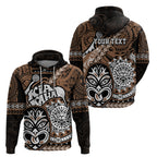 Personalised Te Reo Maori New Zealand Hoodie Aotearoa Kia Haka Maori Tribal Tattoo Gold Style LT9