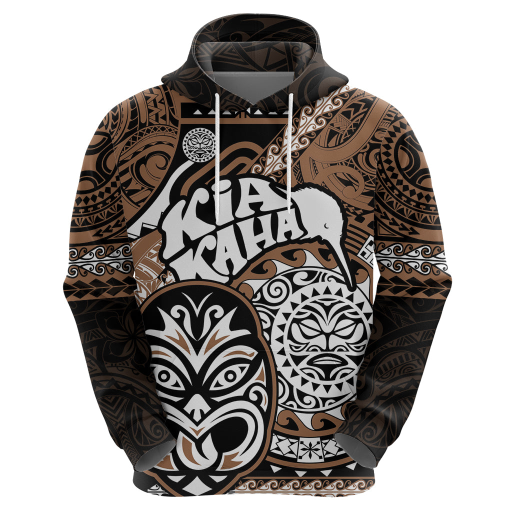 Personalised Te Reo Maori New Zealand Hoodie Aotearoa Kia Haka Maori Tribal Tattoo Gold Style LT9