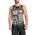 Personalised Te Reo Maori New Zealand Men Tank Top Aotearoa Kia Haka Maori Tribal Tattoo Gold Style LT9