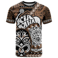 Personalised Te Reo Maori New Zealand T Shirt Aotearoa Kia Haka Maori Tribal Tattoo Gold Style LT9