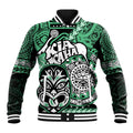 Te Reo Maori New Zealand Baseball Jacket Aotearoa Kia Haka Maori Tribal Tattoo Green Style LT9