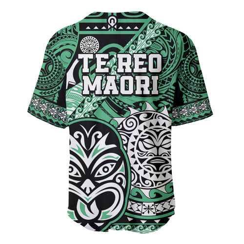Te Reo Maori New Zealand Baseball Jersey Aotearoa Kia Haka Maori Tribal Tattoo Green Style LT9