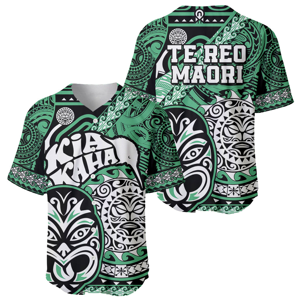 Te Reo Maori New Zealand Baseball Jersey Aotearoa Kia Haka Maori Tribal Tattoo Green Style LT9
