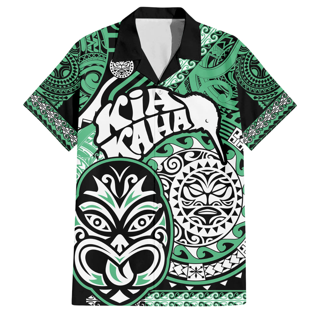 Te Reo Maori New Zealand Hawaiian Shirt Aotearoa Kia Haka Maori Tribal Tattoo Green Style LT9