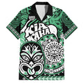 Te Reo Maori New Zealand Hawaiian Shirt Aotearoa Kia Haka Maori Tribal Tattoo Green Style LT9