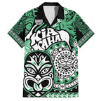 Te Reo Maori New Zealand Hawaiian Shirt Aotearoa Kia Haka Maori Tribal Tattoo Green Style LT9