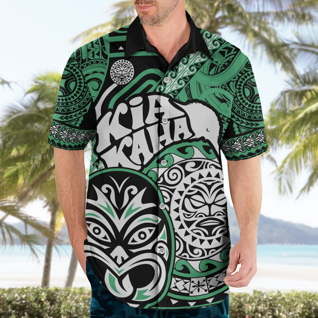 Te Reo Maori New Zealand Hawaiian Shirt Aotearoa Kia Haka Maori Tribal Tattoo Green Style LT9