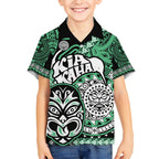 Te Reo Maori New Zealand Hawaiian Shirt Aotearoa Kia Haka Maori Tribal Tattoo Green Style LT9