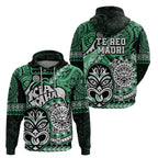 Te Reo Maori New Zealand Hoodie Aotearoa Kia Haka Maori Tribal Tattoo Green Style LT9